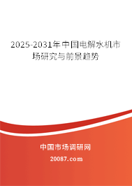 2025-2031年中国电解水机市场研究与前景趋势 2025-2031年中国电解水机市场研究与前景趋势