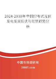 2024-2030年中国分布式光伏发电发展现状与前景趋势分析