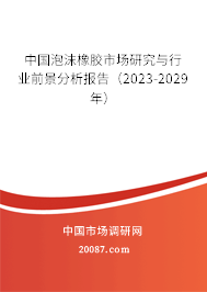 中国泡沫橡胶市场研究与行业前景分析报告（2023-2029年）