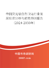 中国荧光增白剂 351行业发展现状分析与趋势预测报告（2024-2030年）