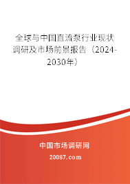 全球与中国直流泵行业现状调研及市场前景报告（2024-2030年）