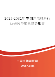 2025-2031年中国光电材料行业研究与前景趋势报告 2025-2031年中国光电材料行业研究与前景趋势报告