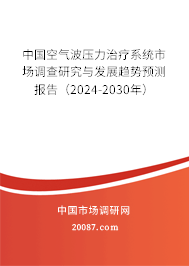 中国空气波压力治疗系统市场调查研究与发展趋势预测报告（2024-2030年）