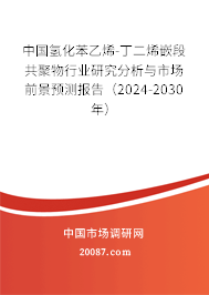 中国氢化苯乙烯-丁二烯嵌段共聚物行业研究分析与市场前景预测报告（2024-2030年）