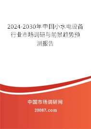 2024-2030年中国小水电设备行业市场调研与前景趋势预测报告