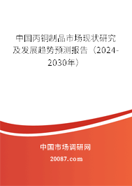 中国丙铜制品市场现状研究及发展趋势预测报告（2024-2030年）