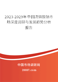 2023-2029年中国次磷酸钠市场深度调研与发展趋势分析报告