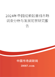 2024年中国缆索起重机市场调查分析与发展前景研究报告