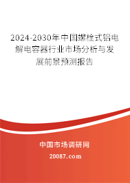 2024-2030年中国螺栓式铝电解电容器行业市场分析与发展前景预测报告