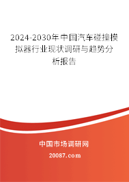 2024-2030年中国汽车碰撞模拟器行业现状调研与趋势分析报告