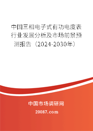 中国三相电子式有功电度表行业发展分析及市场前景预测报告（2024-2030年）