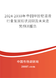 2024-2030年中国甲酚皂溶液行业发展现状调研及未来走势预测报告