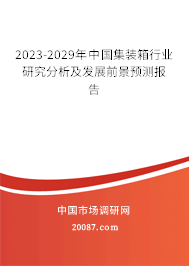 2023-2029年中国集装箱行业研究分析及发展前景预测报告