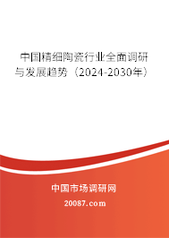 中国精细陶瓷行业全面调研与发展趋势（2024-2030年）