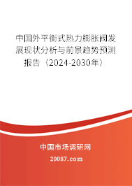 中国外平衡式热力膨胀阀发展现状分析与前景趋势预测报告（2024-2030年）