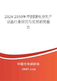 2024-2030年中国锂电池生产设备行业研究与前景趋势报告