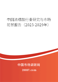 中国浓缩酸行业研究与市场前景报告（2023-2029年）