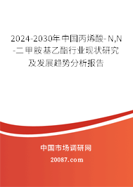 2024-2030年中国丙烯酸-N,N-二甲胺基乙酯行业现状研究及发展趋势分析报告