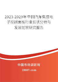 2023-2029年中国汽车集成电子控制面板行业现状分析与发展前景研究报告