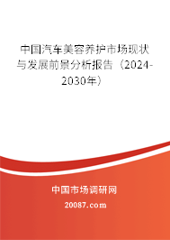 中国汽车美容养护市场现状与发展前景分析报告（2024-2030年）