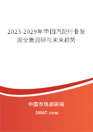 2023-2029年中国汽配行业发展全面调研与未来趋势