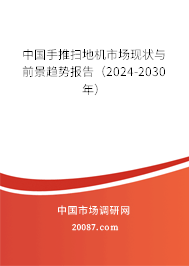 中国手推扫地机市场现状与前景趋势报告（2024-2030年）