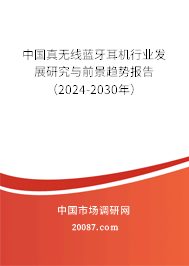 中国真无线蓝牙耳机行业发展研究与前景趋势报告（2024-2030年）