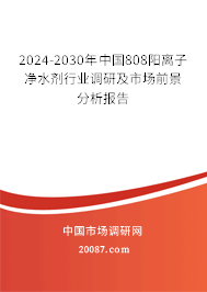 2024-2030年中国808阳离子净水剂行业调研及市场前景分析报告