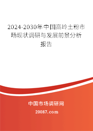 2024-2030年中国高岭土粉市场现状调研与发展前景分析报告