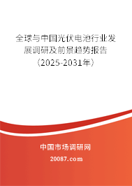全球与中国光伏电池行业发展调研及前景趋势报告(2025-2031年) 全球与中国光伏电池行业发展调研及前景趋势报告(2025-2031年)