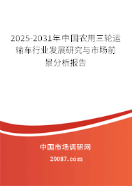 2025-2031年中国农用三轮运输车行业发展研究与市场前景分析报告 2025-2031年中国农用三轮运输车行业发展研究与市场前景分析报告