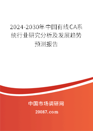 2024-2030年中国有线CA系统行业研究分析及发展趋势预测报告