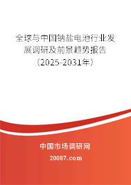 全球与中国钠盐电池行业发展调研及前景趋势报告(2025-2031年) 全球与中国钠盐电池行业发展调研及前景趋势报告(2025-2031年)
