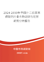 2024-2030年中国十二烷基苯磺酸钙行业市场调研与前景趋势分析报告