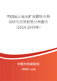 中国输入输出扩展模块市场调研与前景趋势分析报告（2024-2030年）