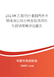 2023年乙酸钙行业国内外市场发展比较分析及投资风险与营销策略评估报告