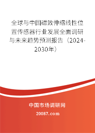 全球与中国磁致伸缩线性位置传感器行业发展全面调研与未来趋势预测报告（2024-2030年）