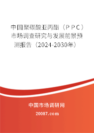 中国聚碳酸亚丙酯（PPC）市场调查研究与发展前景预测报告（2024-2030年）