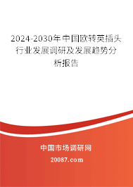 2024-2030年中国欧转英插头行业发展调研及发展趋势分析报告