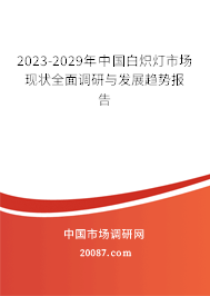 2023-2029年中国白炽灯市场现状全面调研与发展趋势报告