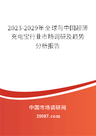 2023-2029年全球与中国超薄充电宝行业市场调研及趋势分析报告