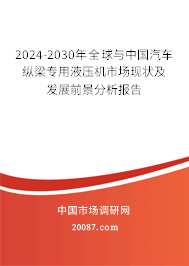 2024-2030年全球与中国汽车纵梁专用液压机市场现状及发展前景分析报告