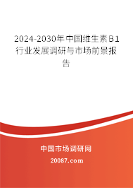 2024-2030年中国维生素B1行业发展调研与市场前景报告