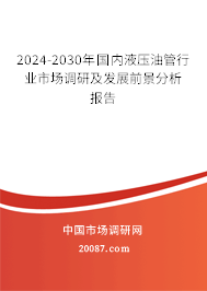 2024-2030年国内液压油管行业市场调研及发展前景分析报告