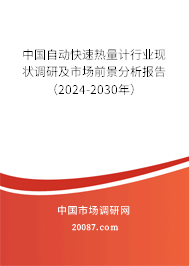 中国自动快速热量计行业现状调研及市场前景分析报告（2024-2030年）