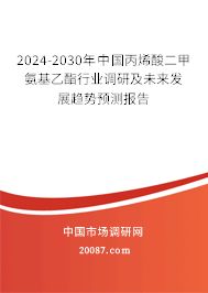 2024-2030年中国丙烯酸二甲氨基乙酯行业调研及未来发展趋势预测报告