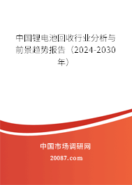 中国锂电池回收行业分析与前景趋势报告（2024-2030年）