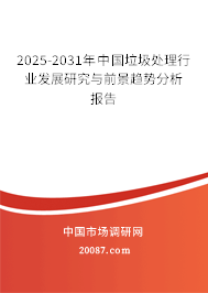 2025-2031年中国垃圾处理行业发展研究与前景趋势分析报告 2025-2031年中国垃圾处理行业发展研究与前景趋势分析报告