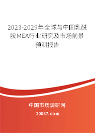 2023-2029年全球与中国乳酰胺MEA行业研究及市场前景预测报告