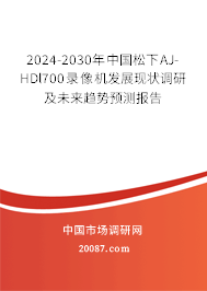 2024-2030年中国松下AJ-HDl700录像机发展现状调研及未来趋势预测报告